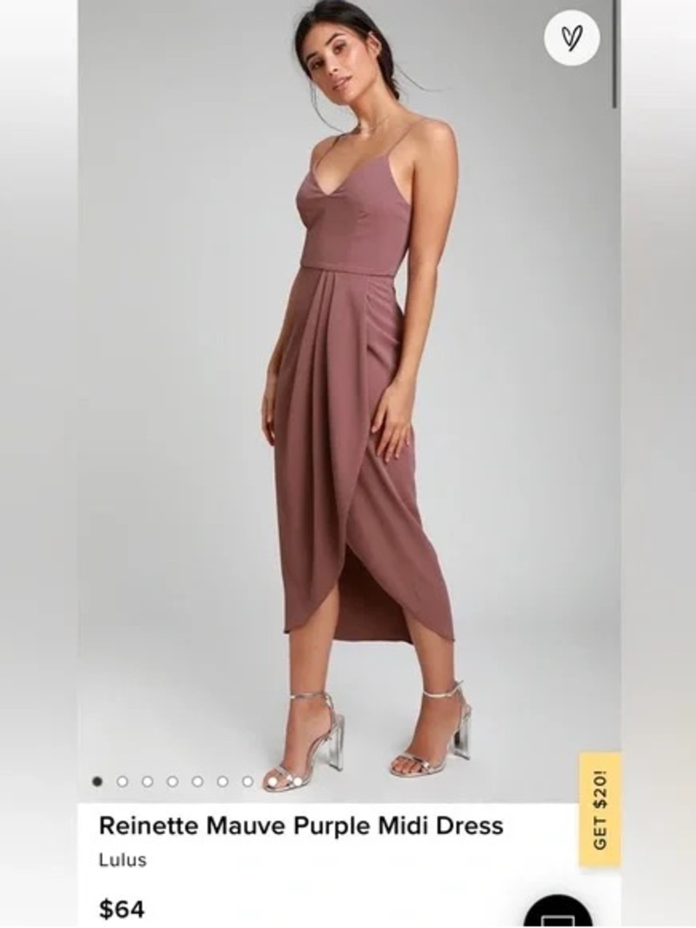 Lulu's Dusty Mauve Wrap-Front Midi Dress